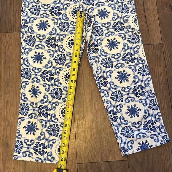 Talbots Heritage cropped pant blue and white size 10 - Picture 4 of 5